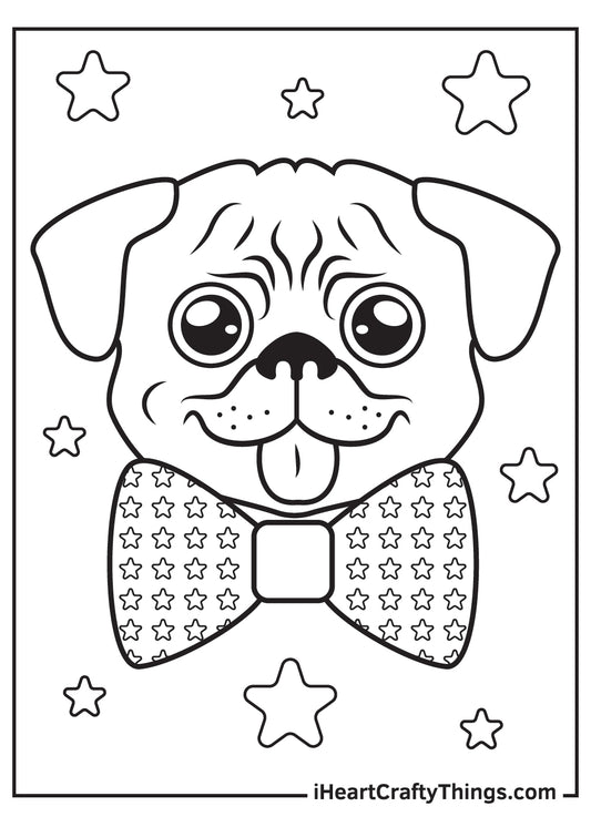 Pug Coloring Book - 15 pages