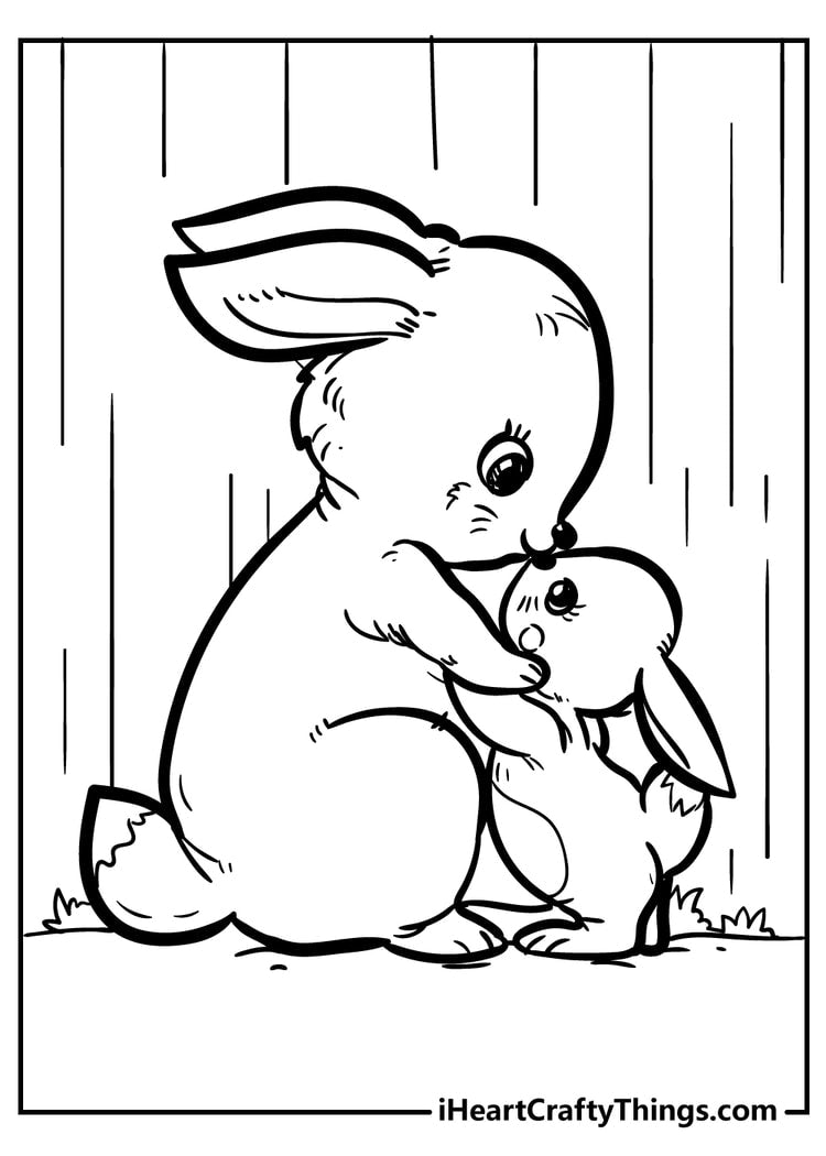 Rabbit Coloring Book - 34 pages