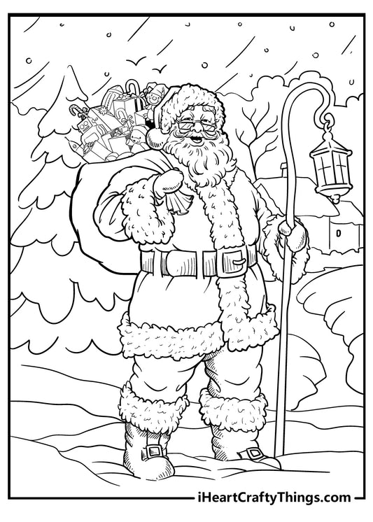 Santa Coloring Book - 30 pages