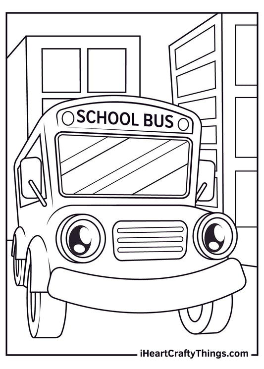 School Bus Coloring Book - 15 pages