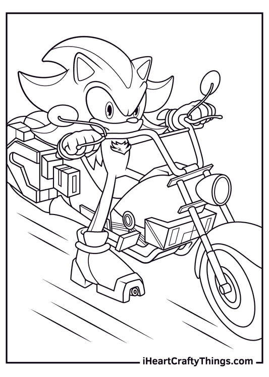 Shadow Sonic The Hedgehog Coloring Book - 15 pages