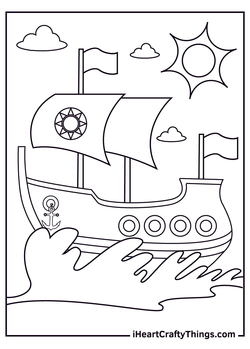 Ships And Boats Coloring Book - 15 pages – I Heart Crafty Things