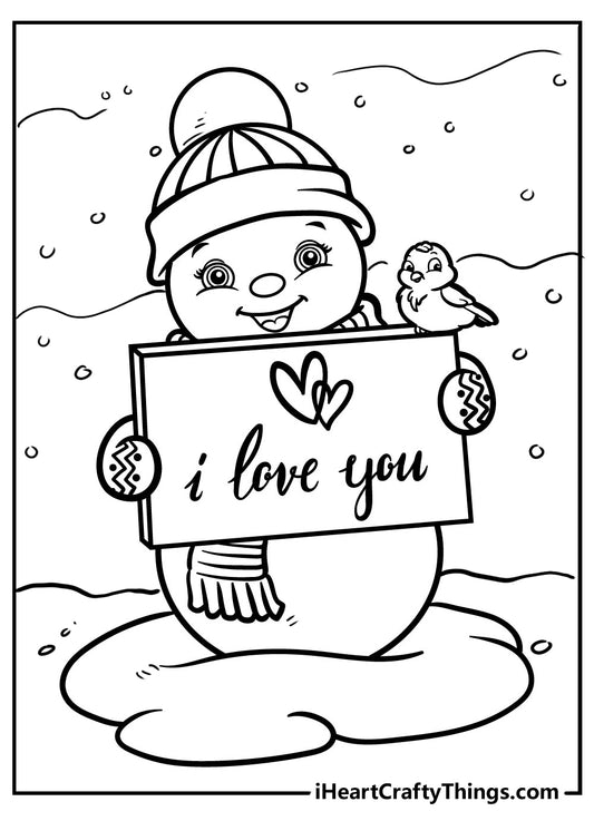 Snowman Coloring Book - 25 pages