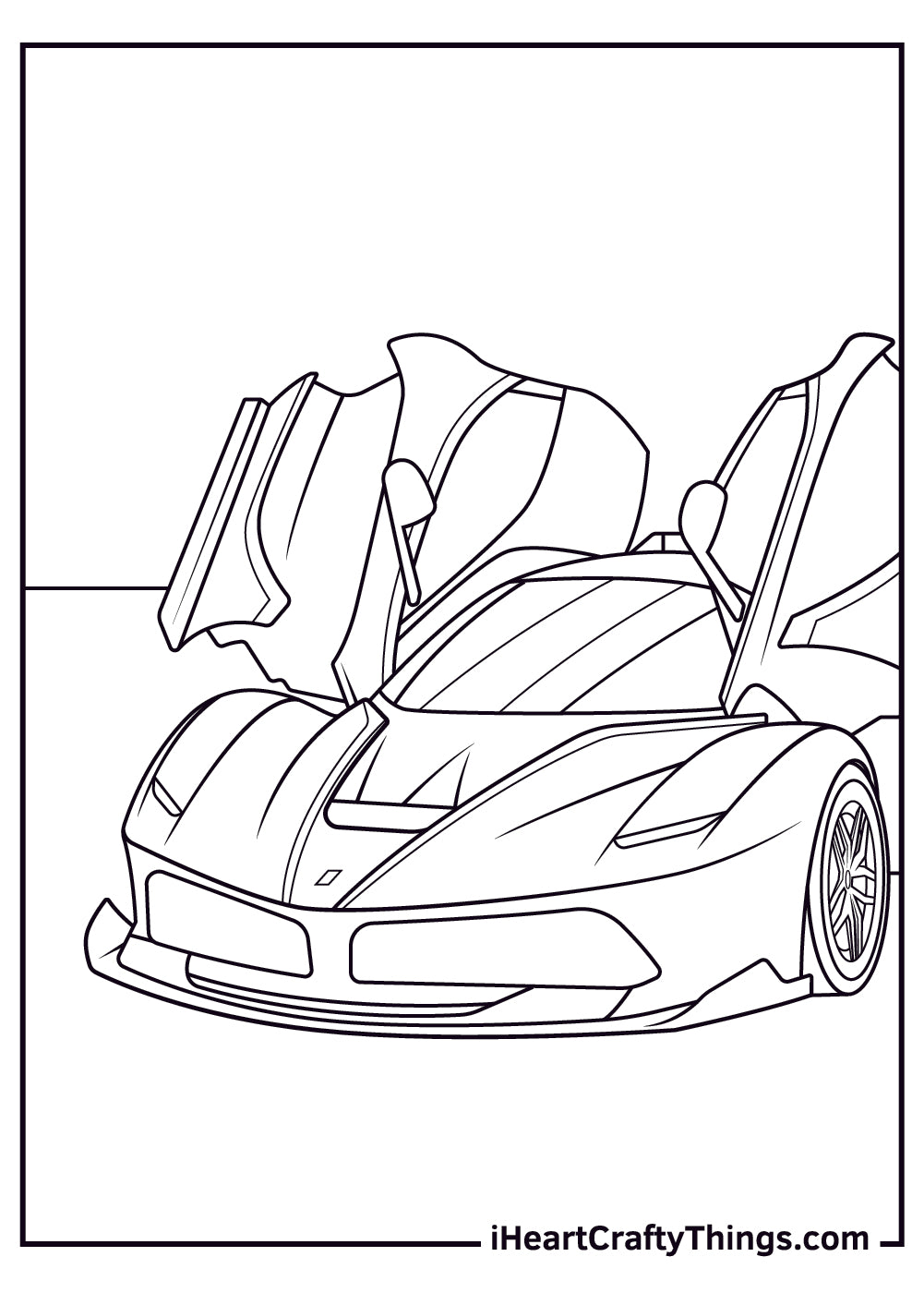 Sports Car Coloring Book - 15 pages