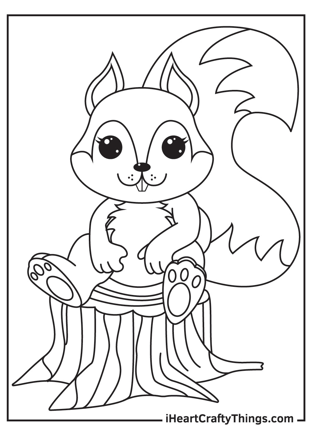 Squirrels Coloring Book - 15 pages