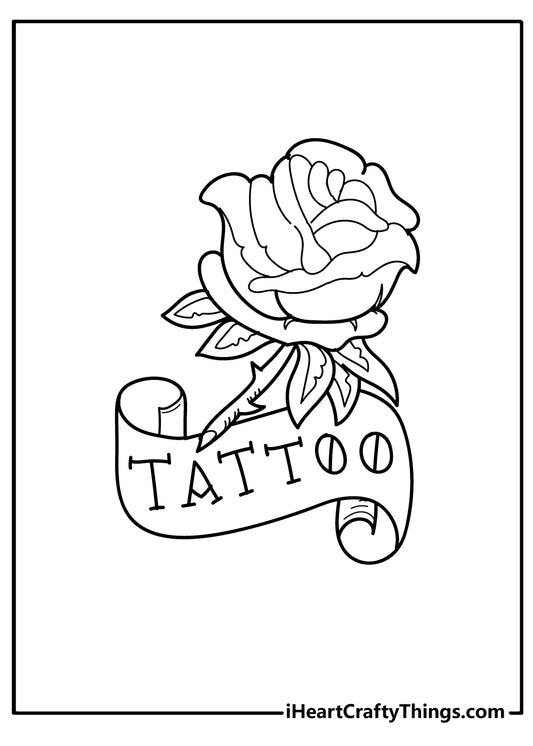 Tattoos Coloring Book - 15 pages