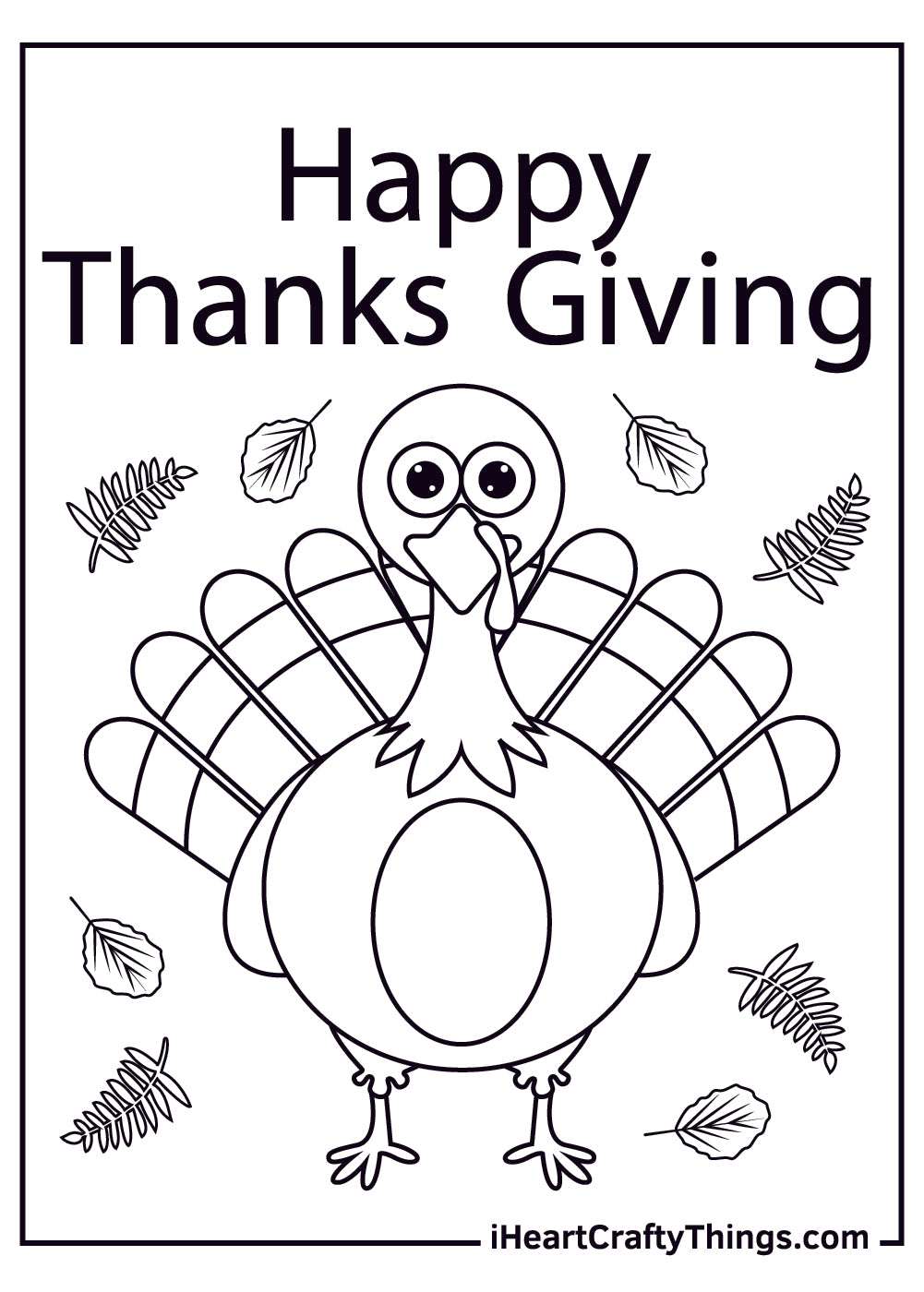 Thanksgiving Turkey Coloring Book - 20 pages