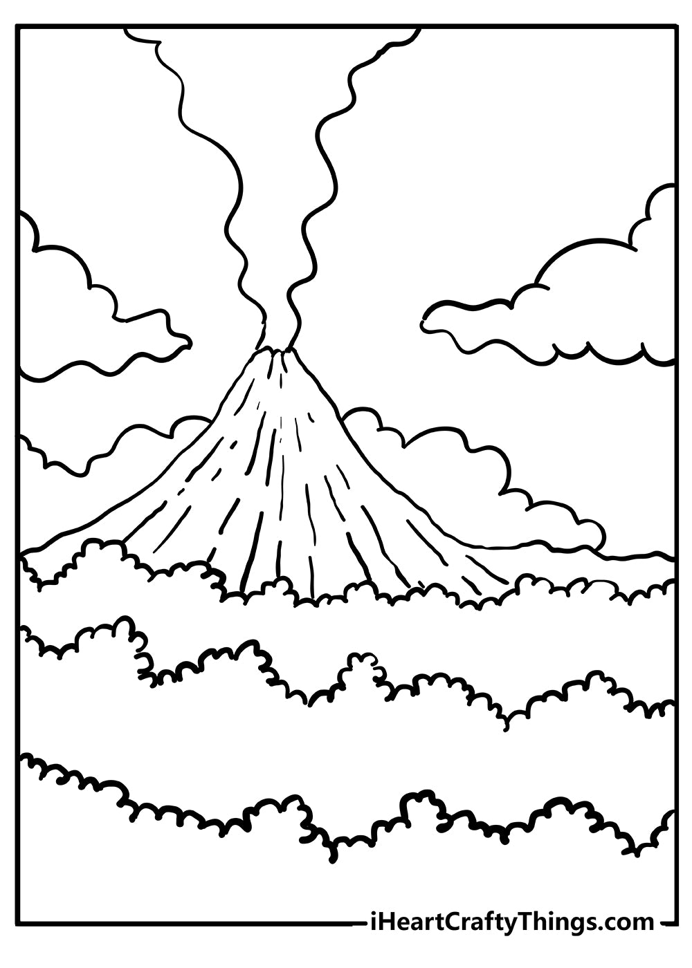 Volcano Coloring Book - 20 pages