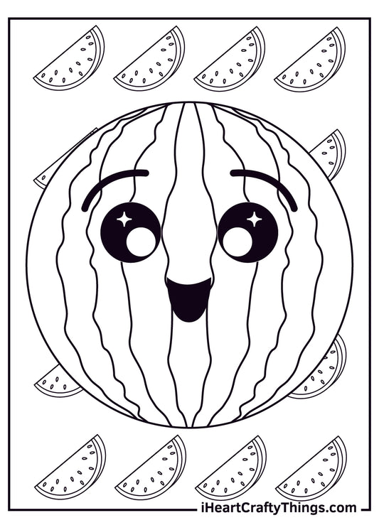 Watermelon Coloring Book - 15 pages