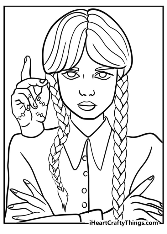 Wednesday Coloring Book - 20 pages