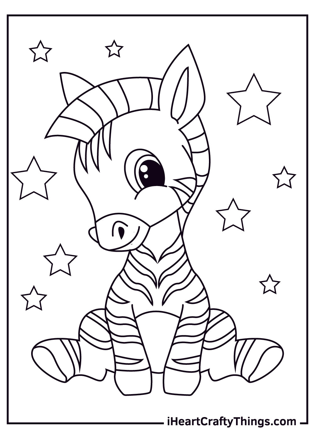 Zebra Coloring Book - 15 pages