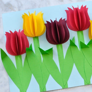 Gorgeous 3D Paper Tulip Flower Craft