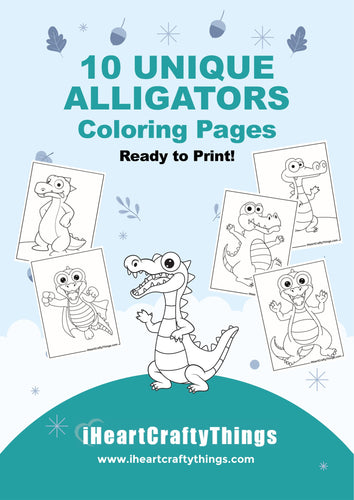 10 ALIGATOR COLORING PAGES