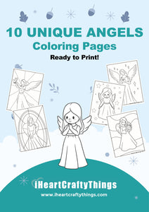 10 LOVELY ANGELS COLORING PAGES