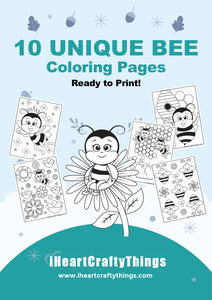 10 CUTE BEE COLORING PAGES