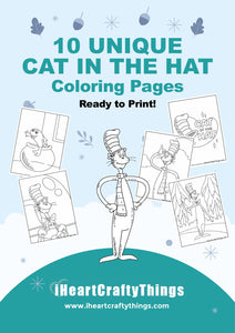 10 CAT IN THE HAT COLORING PAGES
