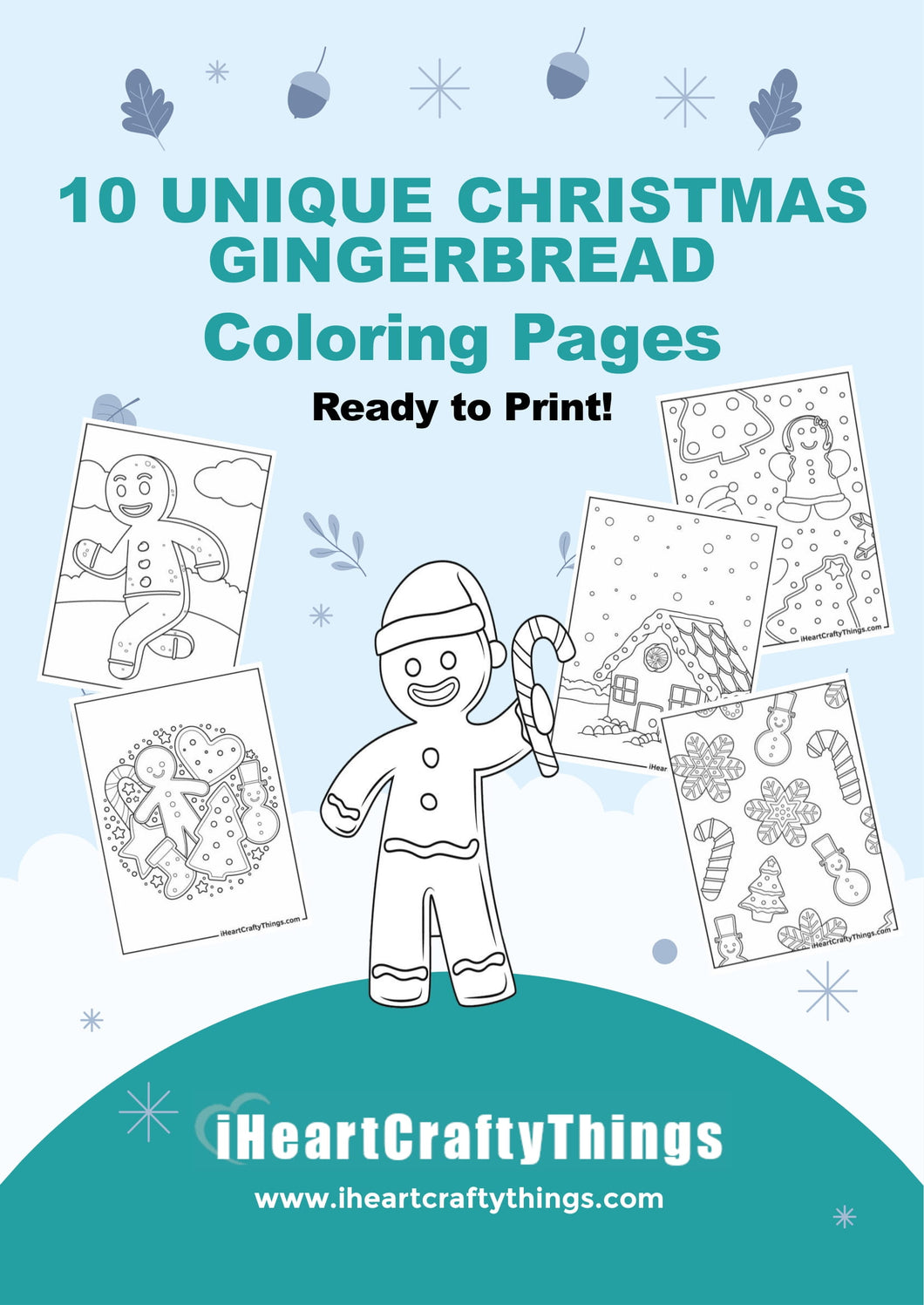 10 GINGERBREAD COLORING PAGES