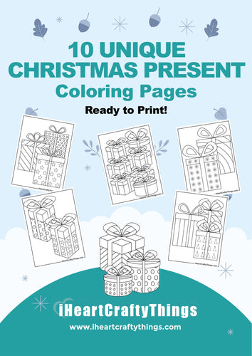 10 CHRISTMAS PRESENT COLORING PAGES