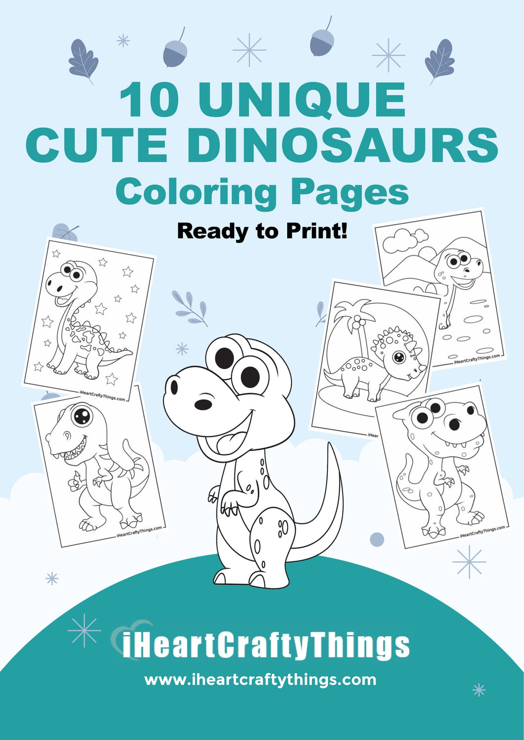 Cute Dinosaur coloring page  Free Printable Coloring Pages