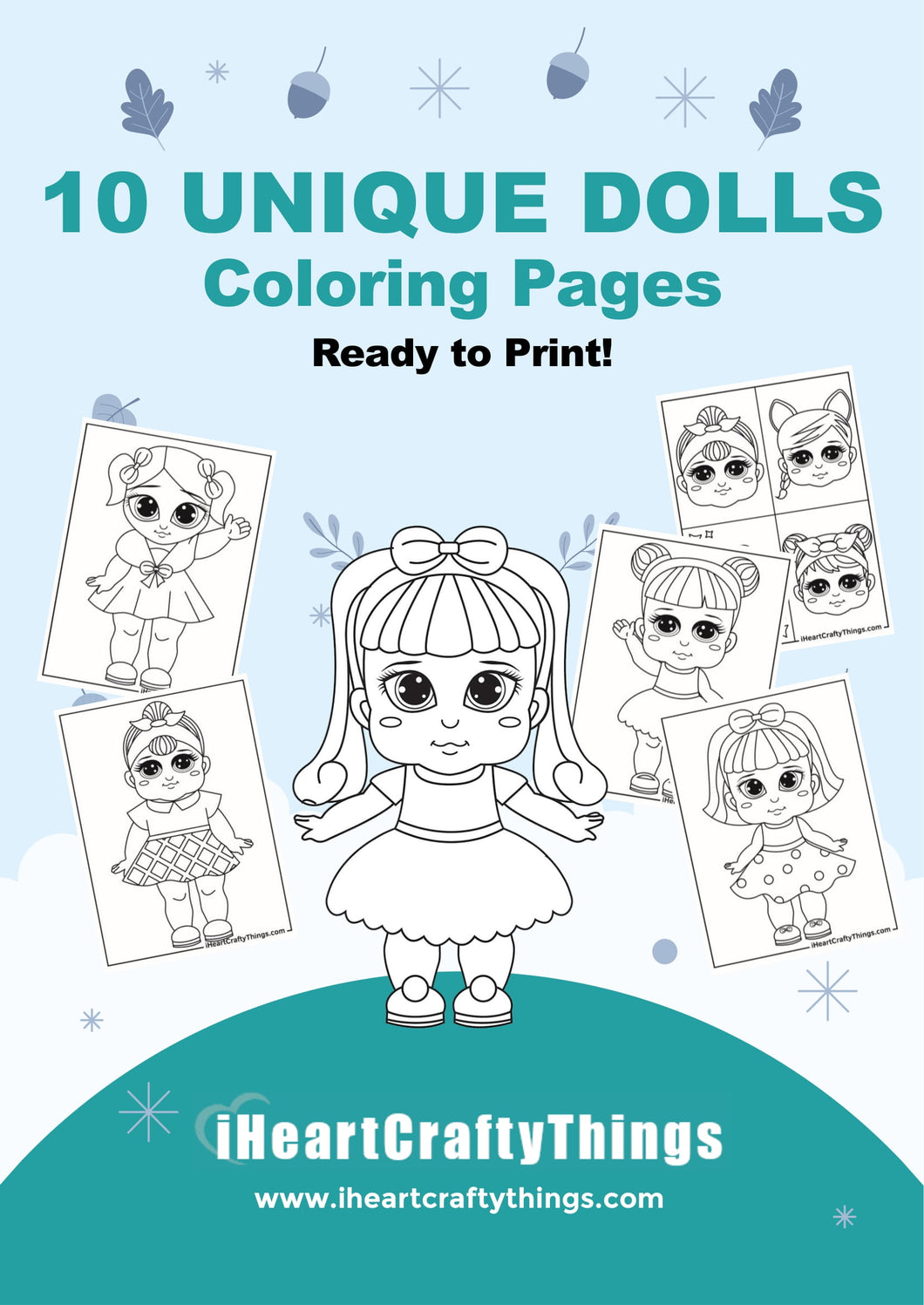 10 DOLLS COLORING PAGES