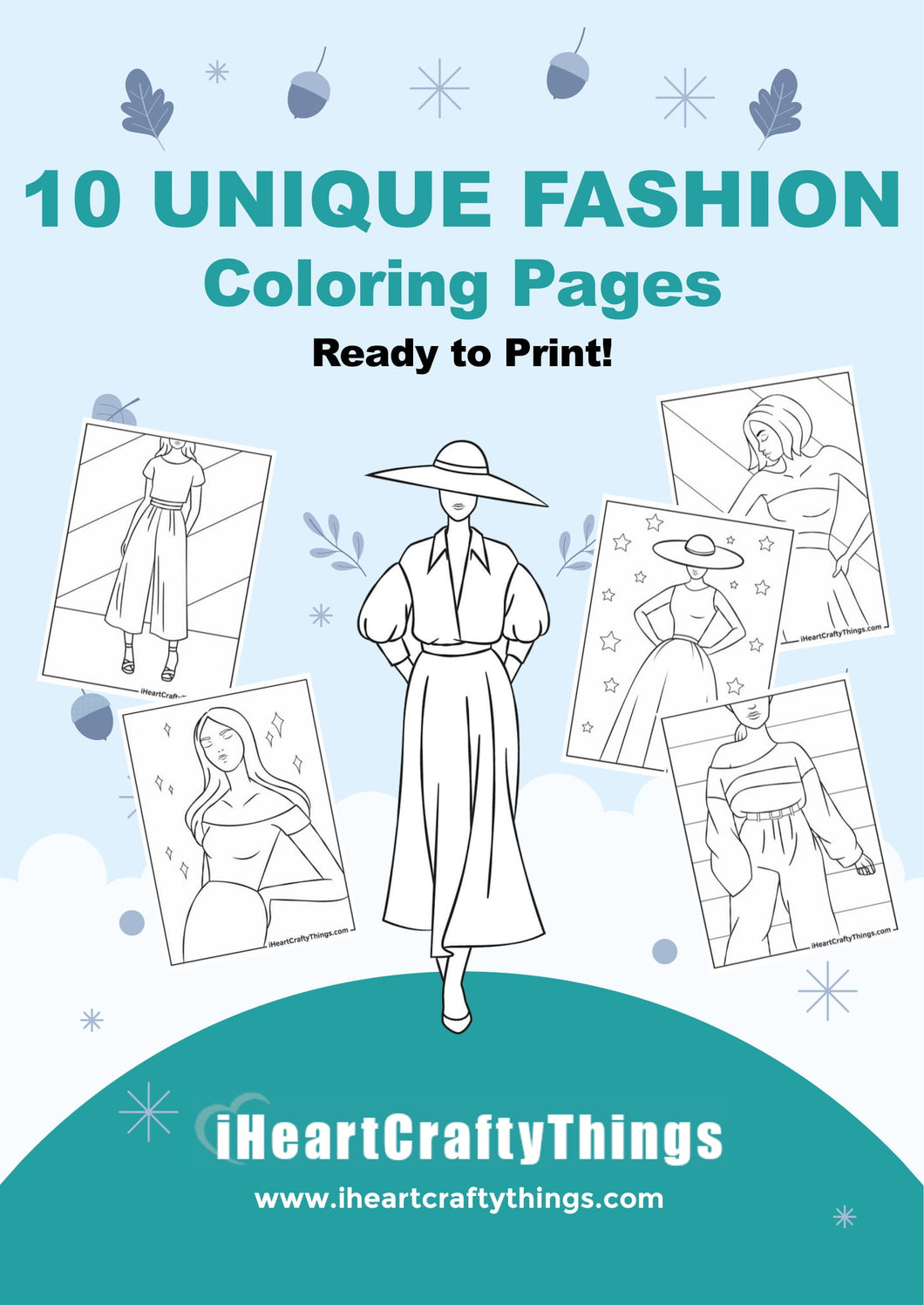 10 FASHION COLORING PAGES