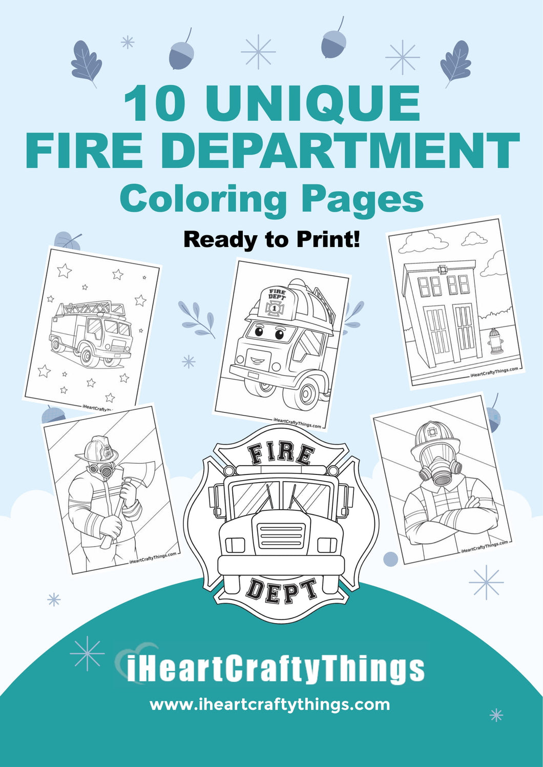 10 FIRE DEPARTMENT COLORING PAGES