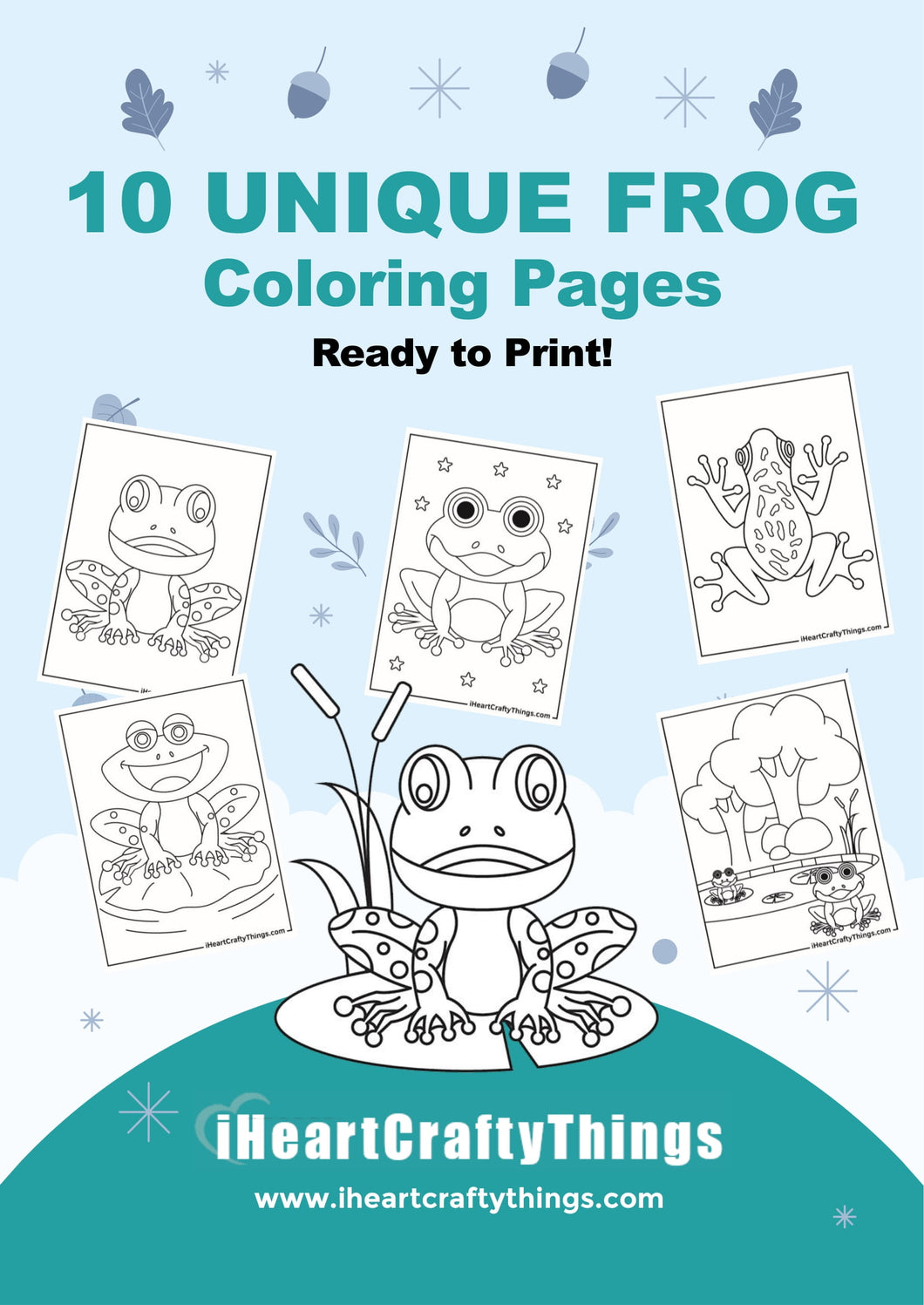 10 FROG COLORING PAGES