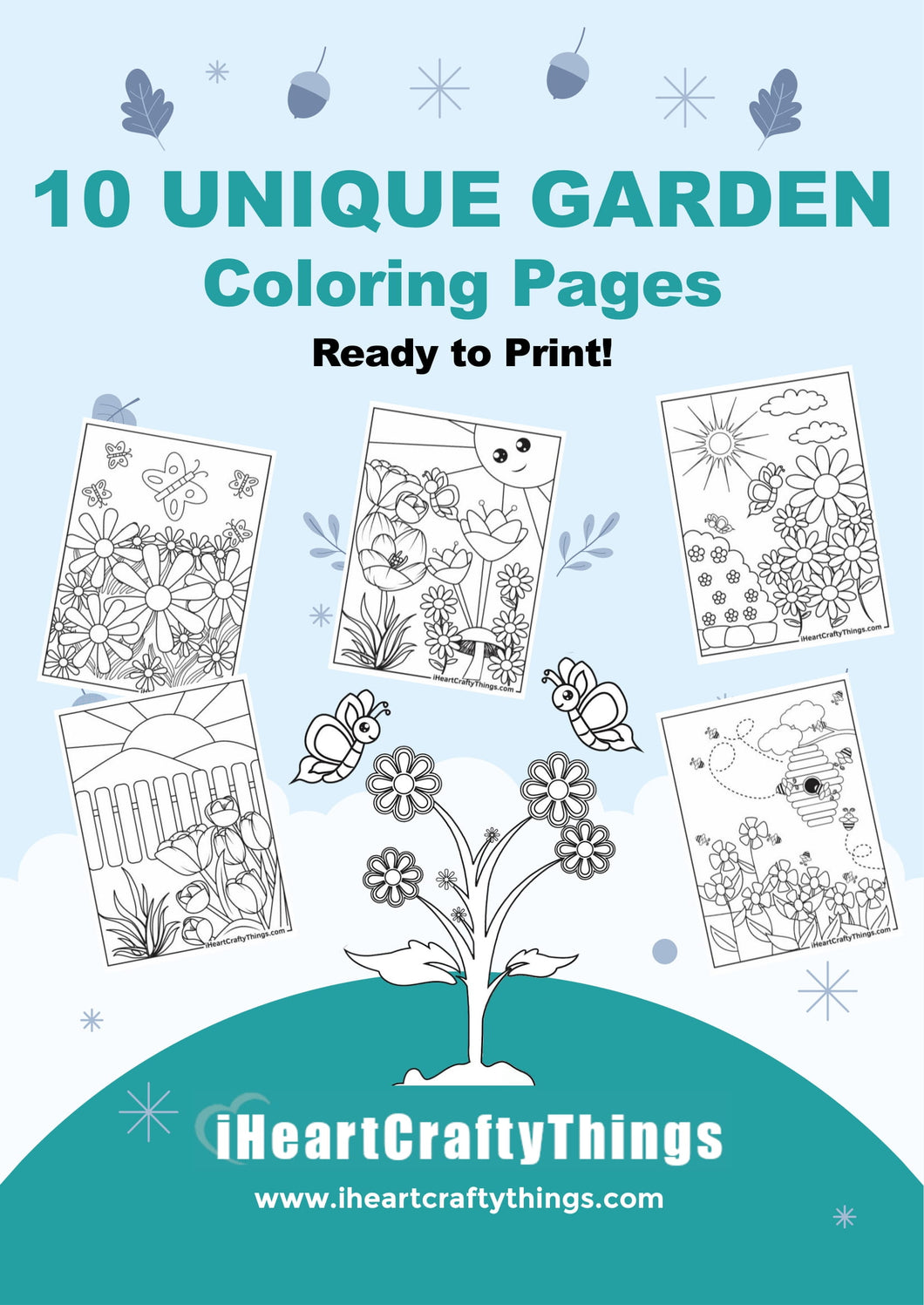 10 GARDEN COLORING PAGES