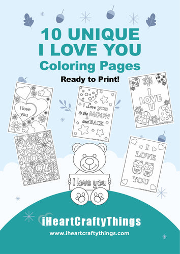 10 I LOVE YOU COLORING PAGES