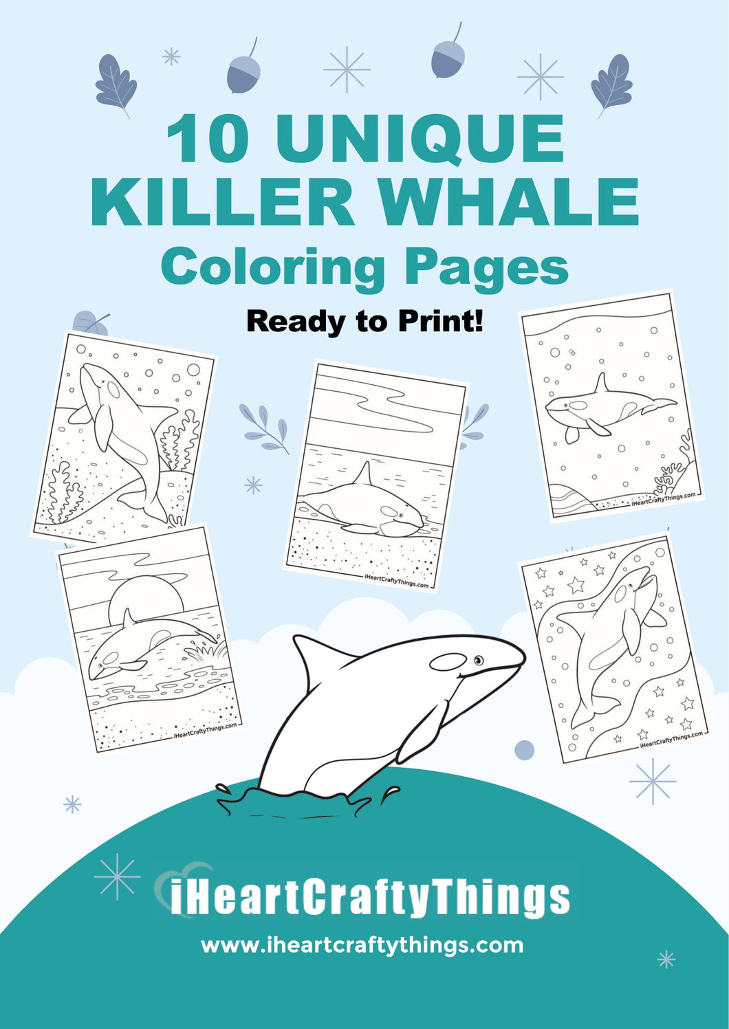 10 KILLER WHALE COLORING PAGES