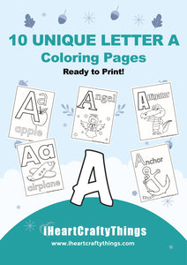 10 LETTER A COLORING PAGES