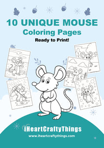 10 CUTE MOUSE COLORING PAGES