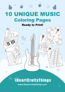 10 MUSIC COLORING PAGES