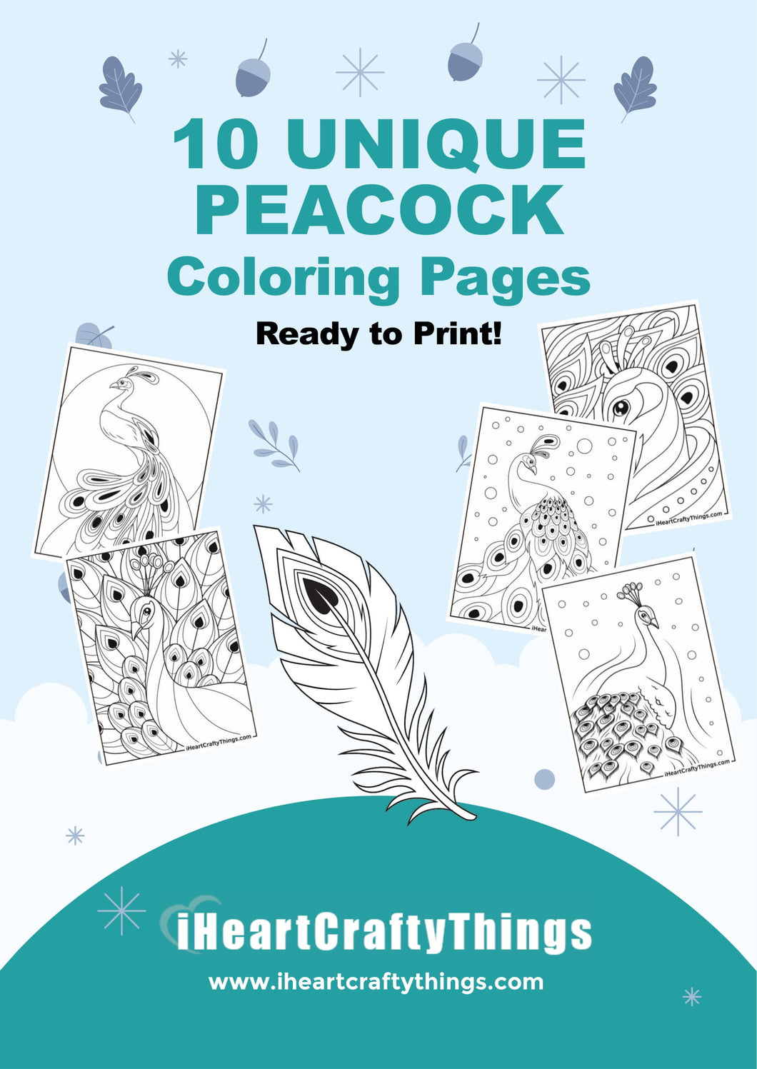 10 PEACOCK COLORING PAGES
