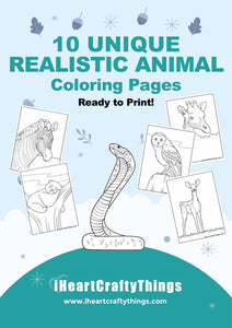 10 REALISTIC ANIMAL COLORING PAGES