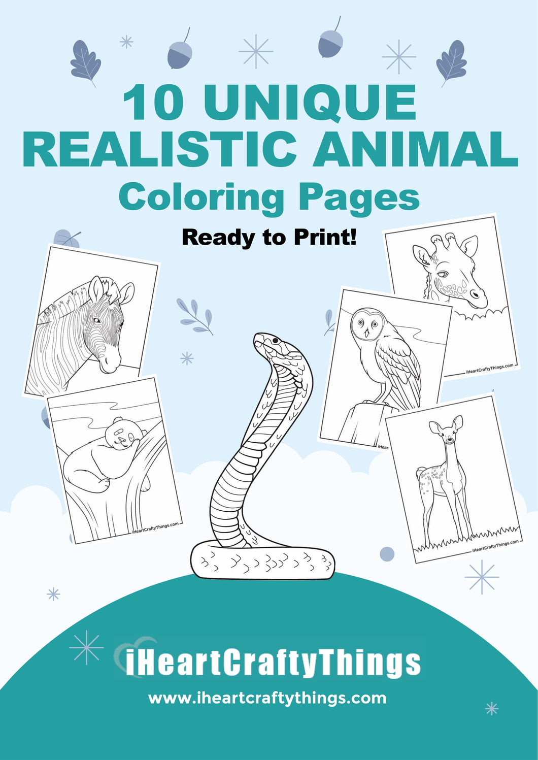 10 REALISTIC ANIMAL COLORING PAGES