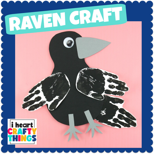 Handprint Raven or Crow Craft