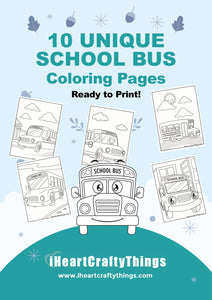 10 SCHOOL BUS COLORING PAGES