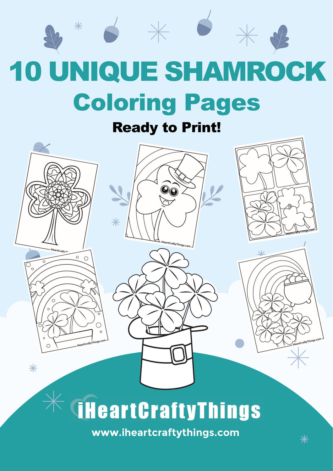 10 SHAMROCK COLORING PAGES