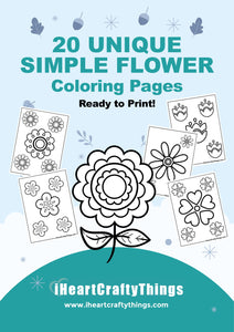 20 SIMPLE FLOWER COLORING PAGES