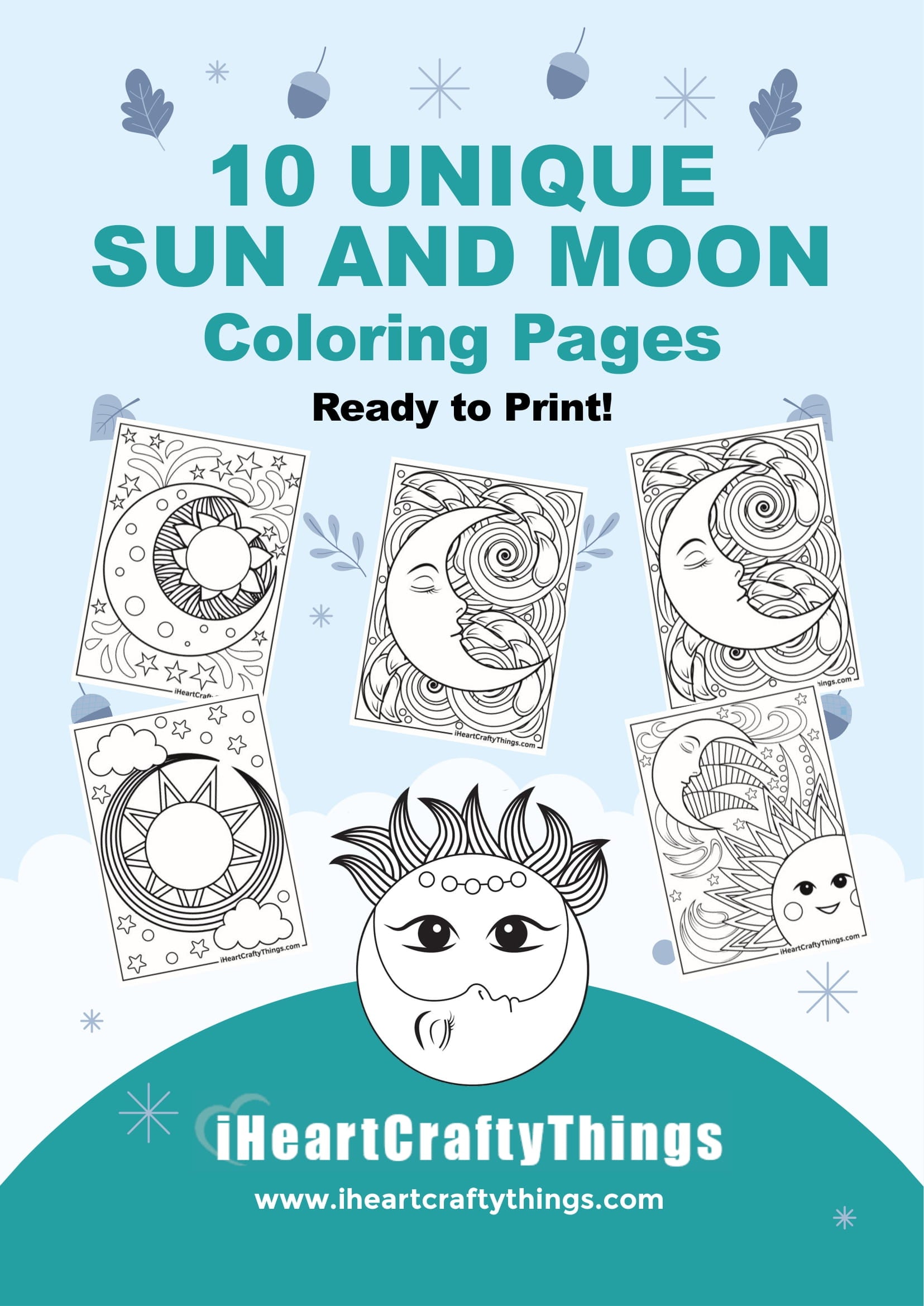 sun and moon coloring pages for adults
