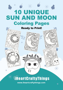 10 SUN AND MOON COLORING PAGES