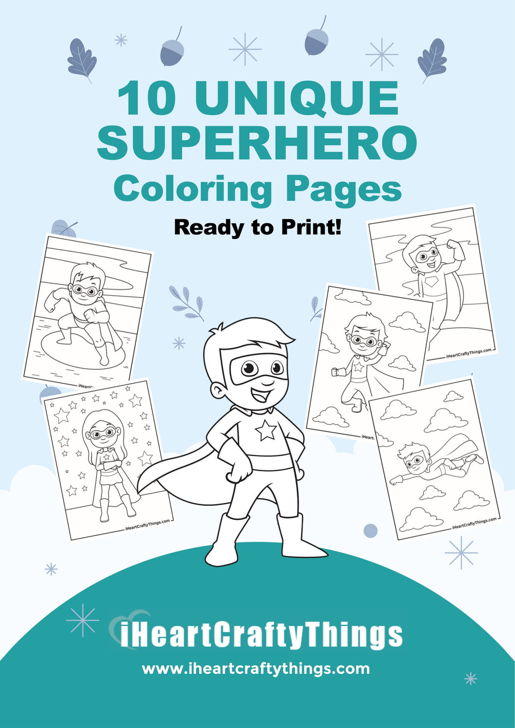 10 SUPER HERO COLORING PAGES