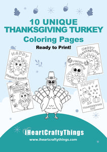 10 THANKSGIVING TURKEY COLORING PAGES