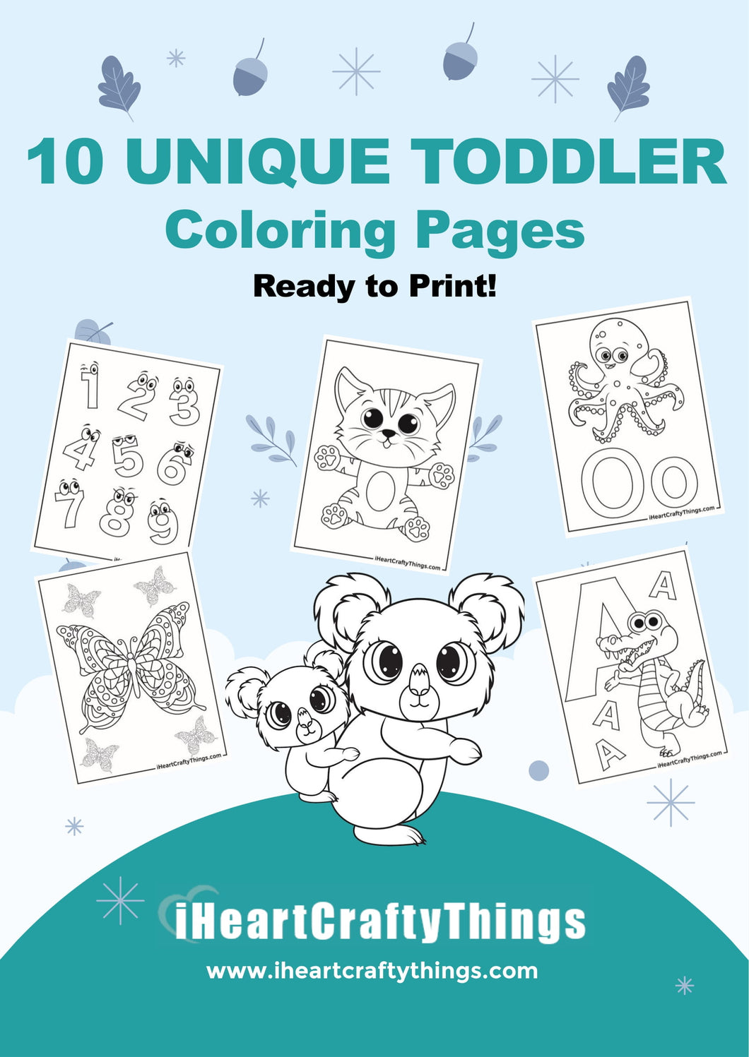 10 TODDLER COLORING PAGES
