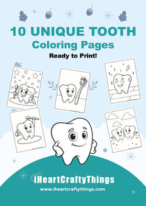 10 TOOTH COLORING PAGES