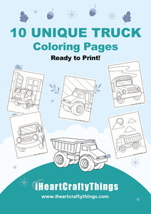 10 TRUCK COLORING PAGES