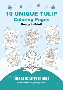 10 TULIP COLORING PAGES