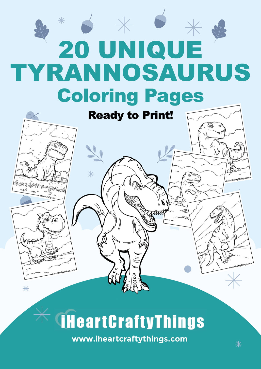 20 TYRANNOSAURUS COLORING PAGES