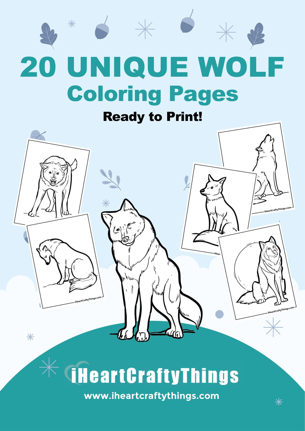 20 COOL WOLF COLORING PAGES